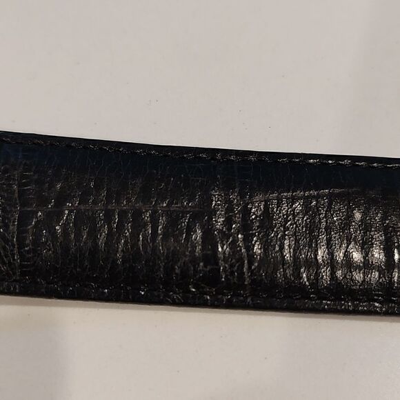 Brighton Black Croc Embossed Leather Belt Silver Hardware Vintage main image 7